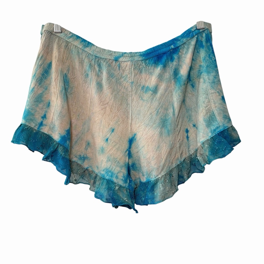 Y2K Raga Women's Flutter Shorts Skort Size L Embroidered Tie Dye Boho Fairycore - Picture 3 of 11